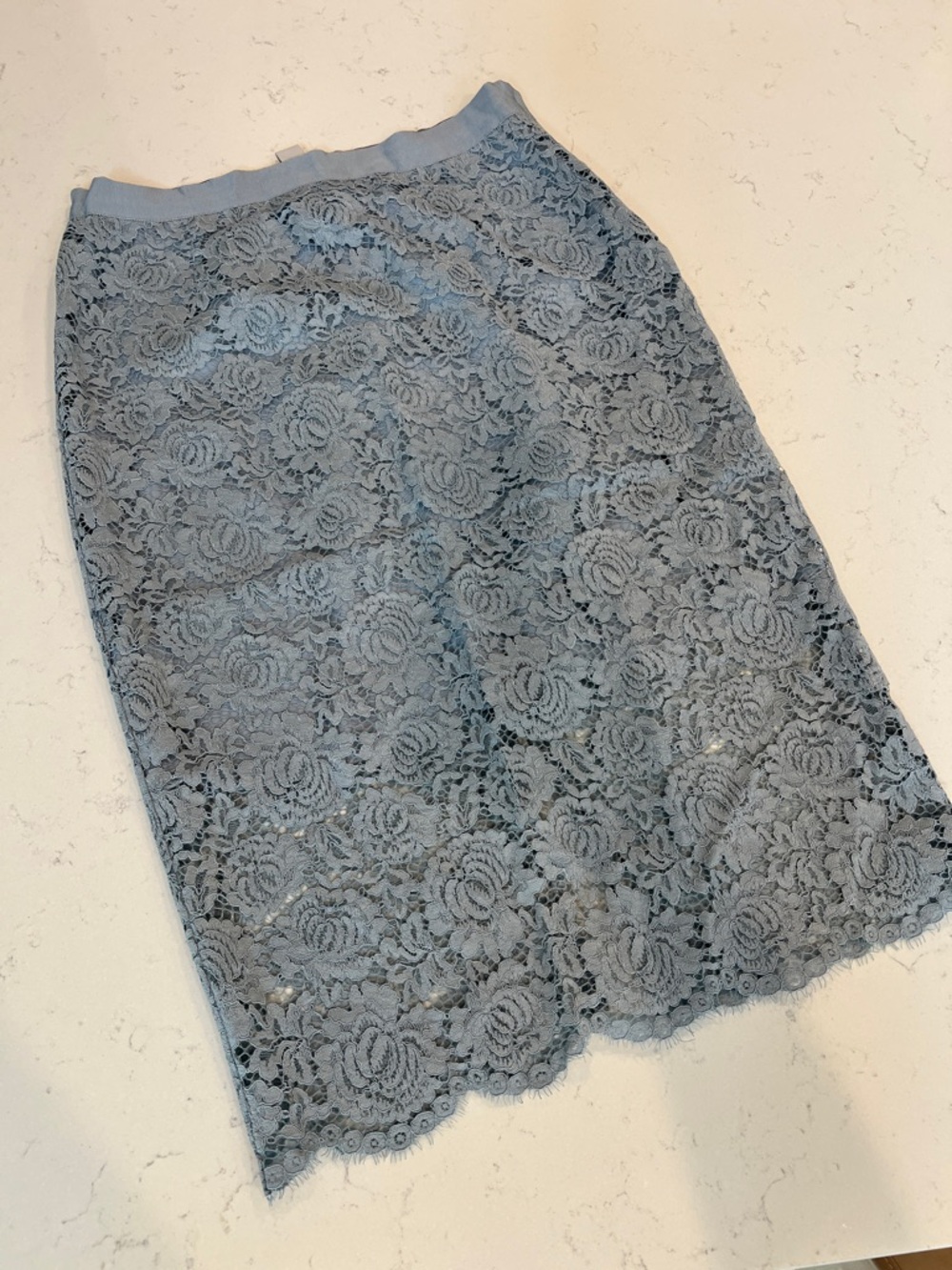 H&M Powder Blue Lace Pencil Skirt